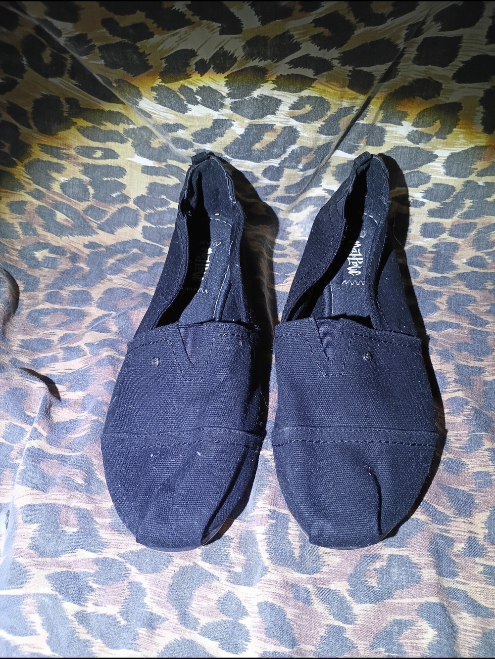 Mad Love Black Canvas Slip On Flats Size 9